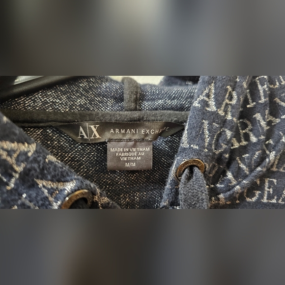 Armani Exchange Women's Cropped Half Zip Logo Hoodie Size Medium - Picture 9 of 10